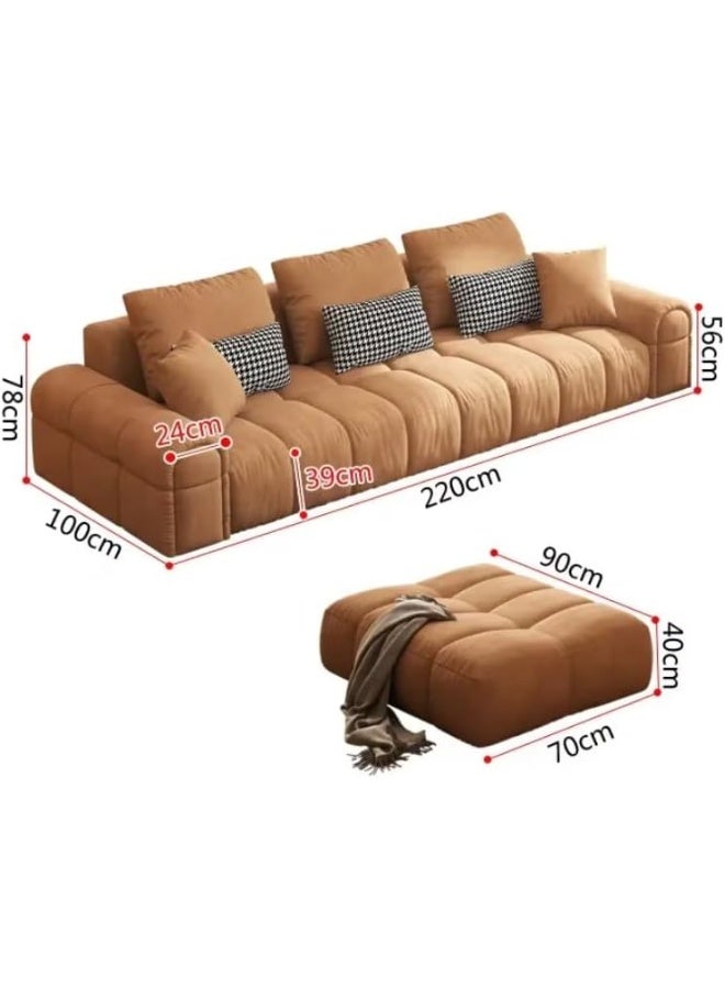 Poppins Home Modern Luxury Cloud Loveseat Sectional Sofa - European Style, Full Comfort for Living Room or Apartment (Rustic Brown & Beige)  - Image 2
