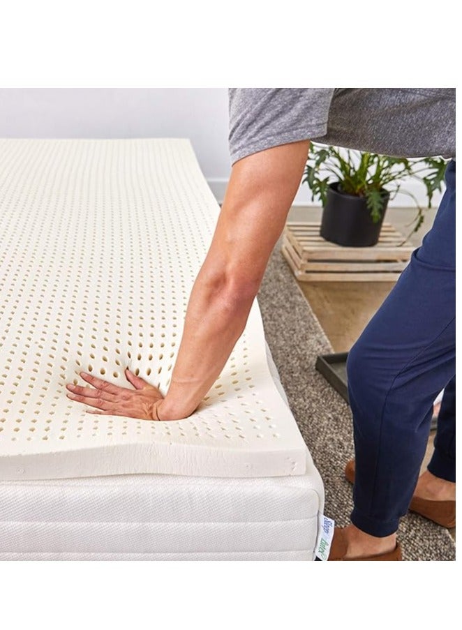 زابروس اللاتكس الطبيعي العضوي لوح للمراتب او لباد – راحة فاخرة، تخفيف الضغط ودعم فائق – بسماكة 2.5 سم، نوم أكثر برودة، صديقة للحساسية – أحجام متوفرة - Image 4