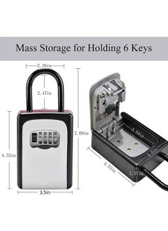 Generic Key Lock Box Wall Mounted, Portable Lock Box for House Key, 5 Key Capacity, Weatherproof Resettable Code House Key Safe Security Lock Box for Indoor, Outdoor, Garage, Garden, Store  - Image 5
