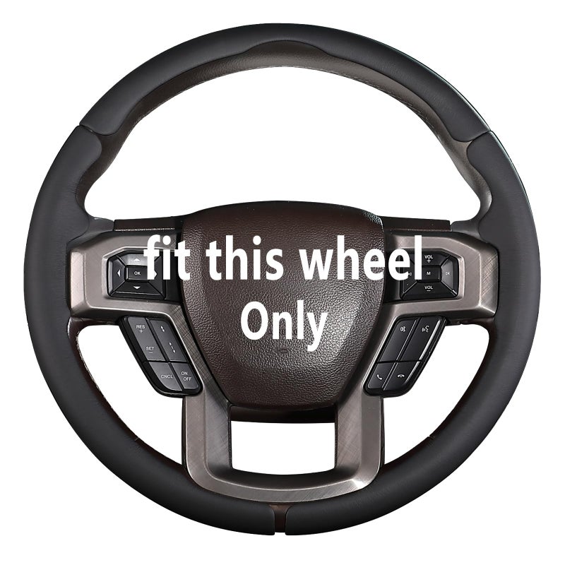 Aotoyou Steering Wheel Cover For Ford F150/ 2015-2020/ F250 2017-2021/ F350 2017-2021/ F450 2017-2021/ F550 2017-2021/ Ford Expedition 2018-2021 Steering Wheel Protector For Ford Steering Wheel Accessories - Image 1