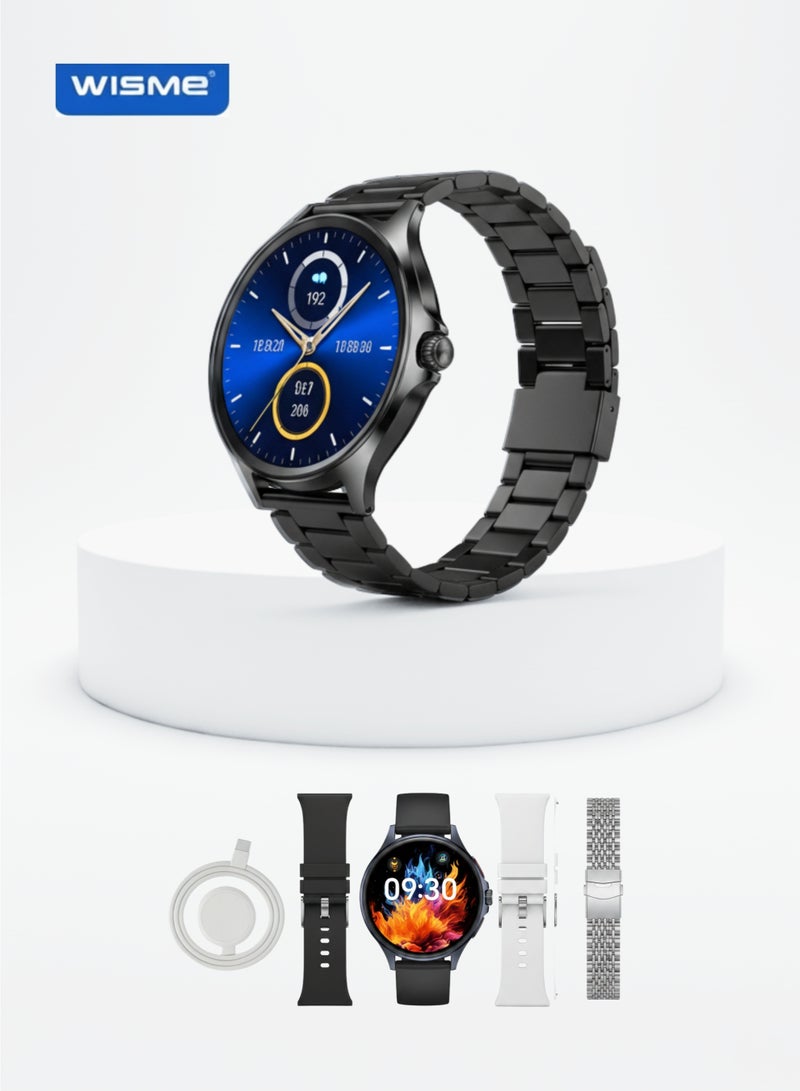 WISME X57 Smart Watch 3+1 Straps Waterproof AMOLED Display Bluetooth Calling Fitness Tracker Android iOS - Image 1