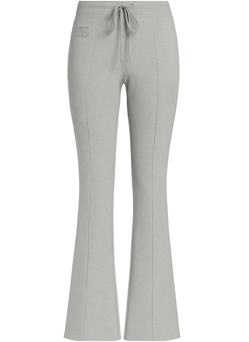 STITCHED INTERLOCK BELL BOTTOM TROUSERS Grey L