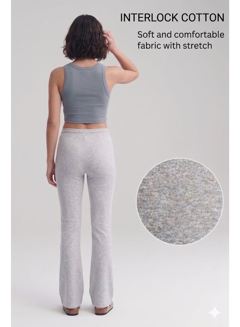 Soft Steps Women’s Cotton Wide-Leg Pants for Daily Wear – Soft & Comfortable –Grey– Size L - Image 3