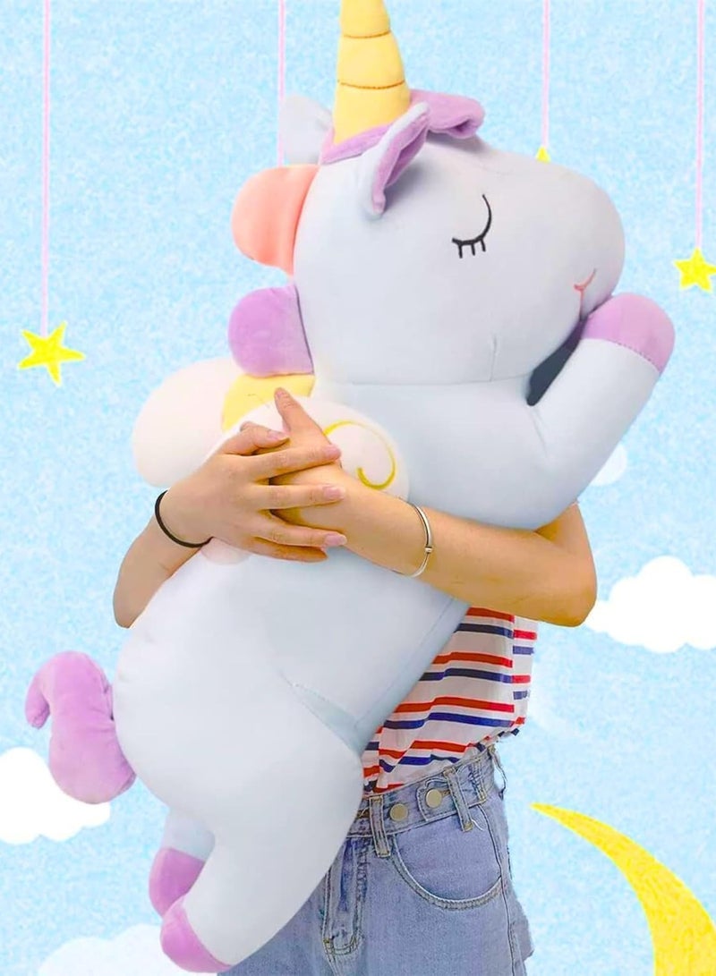 ARGT دمية يونيكورن عملاقة محشوة 14 بوصة – وسادة ناعمة للعناق، دمية كاواي لطيفة للأطفال والبالغين، وسادة مريحة رقيقة، وسادة نوم، حيوان محشو كبير، هدية للفتيات والأولاد، ديكور للحضانة والغرفة - Image 1