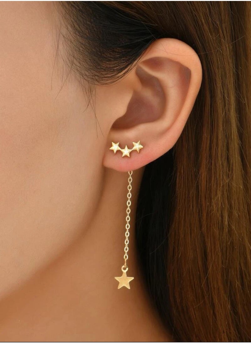 Dangle Charms Trendy Gold Plated Earrings For Women  - Image 1