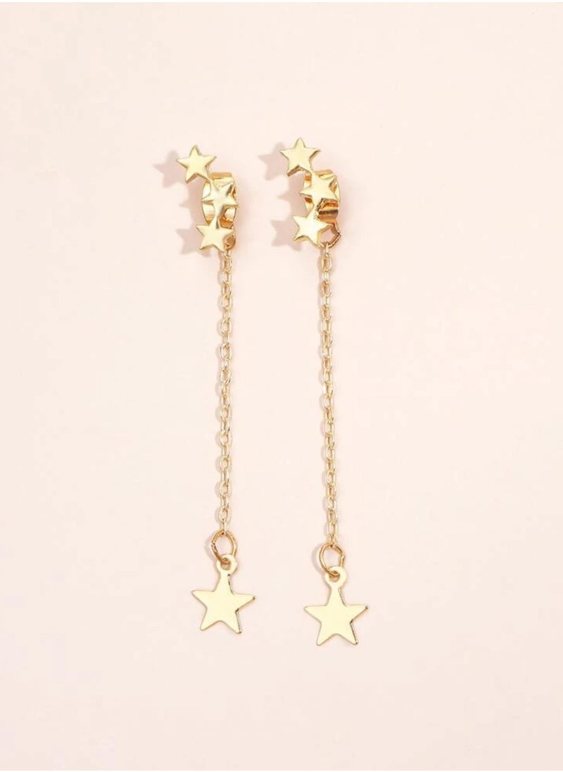 Dangle Charms Trendy Gold Plated Earrings For Women  - Image 2