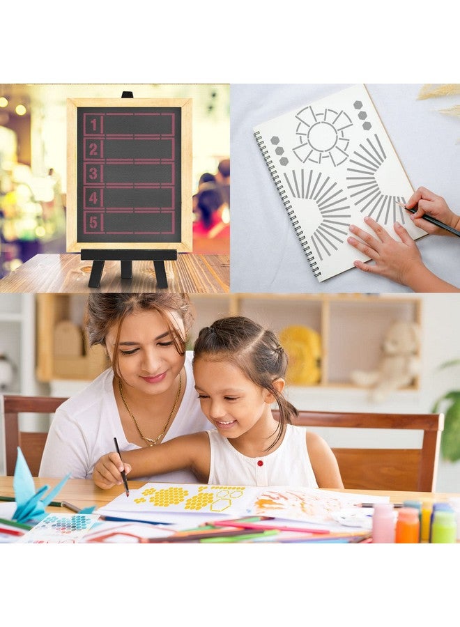 MWOOT 24 Pcs Assorted Drawing Journaling Stencils Set,Mixed Shapes Scale Painting Templates for DIY Albums Schedule Wall Art Decor,Reusable Plastic Paint Template for Diary Card Making (17.8x12.7CM) - Image 5