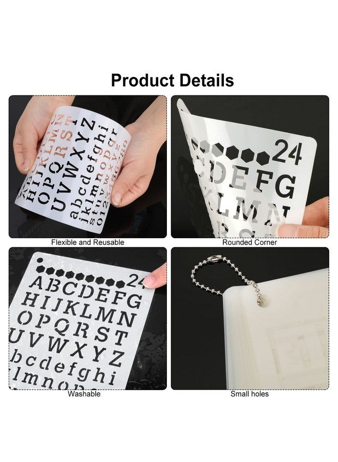MWOOT 24 Pcs Assorted Drawing Journaling Stencils Set,Mixed Shapes Scale Painting Templates for DIY Albums Schedule Wall Art Decor,Reusable Plastic Paint Template for Diary Card Making (17.8x12.7CM) - Image 4