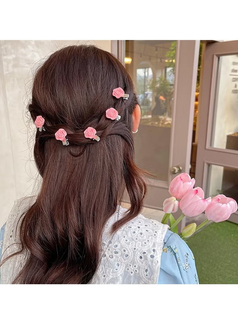 20 قطعة من مشابك الشعر الصغيرة، دبابيس شعر لطيفة باللون الوردي، مشابك شعر صغيرة على شكل قلب وردي خوخي للنساء والفتيات (وردي) - Image 4