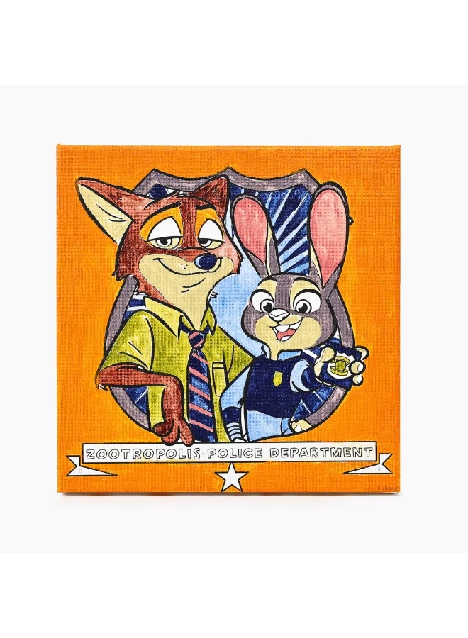 ديزني Zootopia Nick & Judy Color by Number Painting Kit | Canvas with Brushes | Learn Number Recognition & Color Matching | Educational Activity For Kids | Age 3+