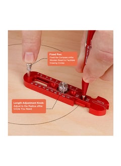 Y&D Woodworking Compass Scriber,WMLBK Marking Metric and Inch Dual-Scale Aluminum Alloy Adjustable Scribing Ruler Round Drawing Circle Gauge for Carpenter - 164mm  - Image 3