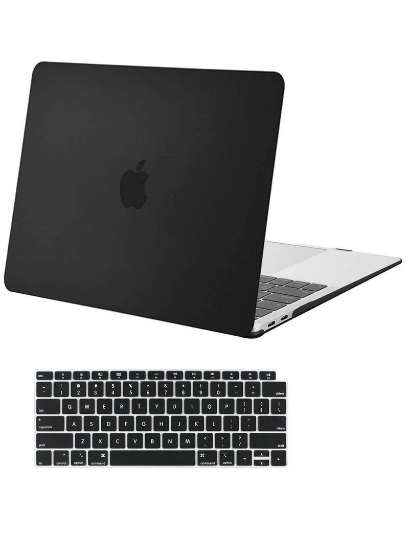 Generic MacBook Air 13 inch Case With keyboard M1 A2337 A2179 A1932 2020 2019 2018 Release Slim Plastic Matte Hard Cover Compatible Mac Air 13.3 inch with Retina Display Touch ID Black  - Image 2