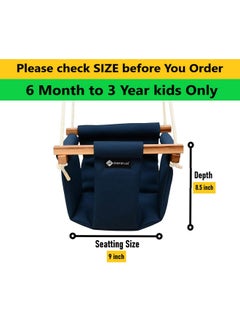 Shopoflux Shopoflux Swing For Kids | Baby Hanging Indoor Outdoor Jhula For Garden| (6 Months To 3 Years) (Up To 25 Kg) (Blue), Polyester, 9 Inch  - Image 2
