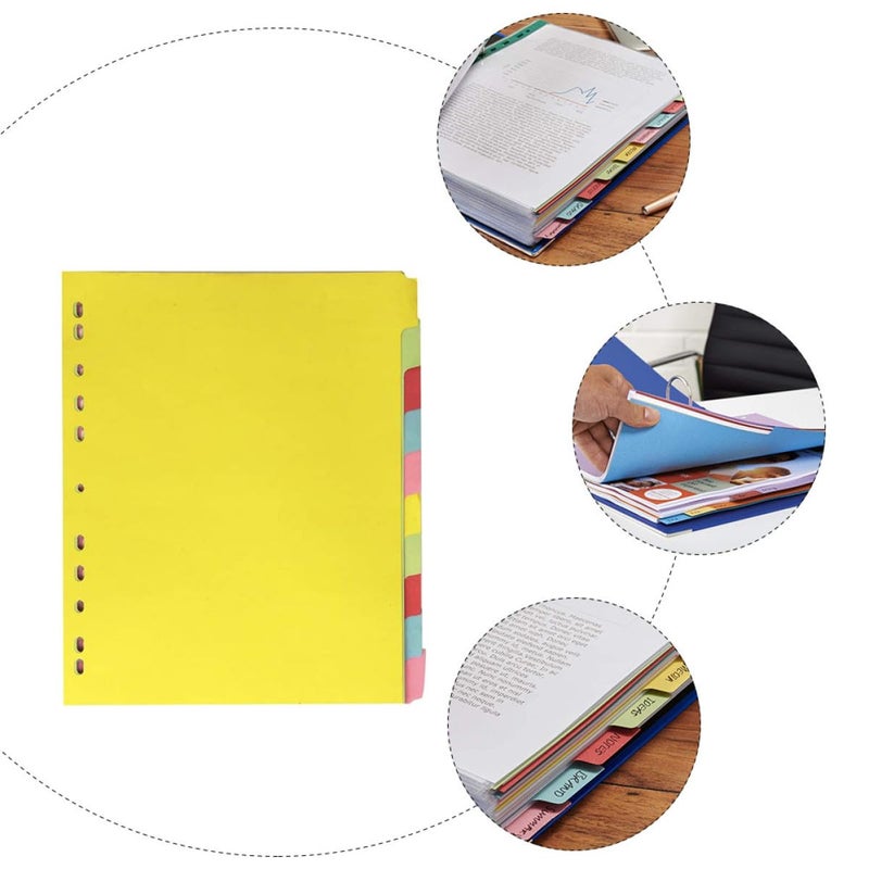 A4 Multicolor Index Dividers Tabs 12 Page Blank Organizer For Ring Binder - Image 4