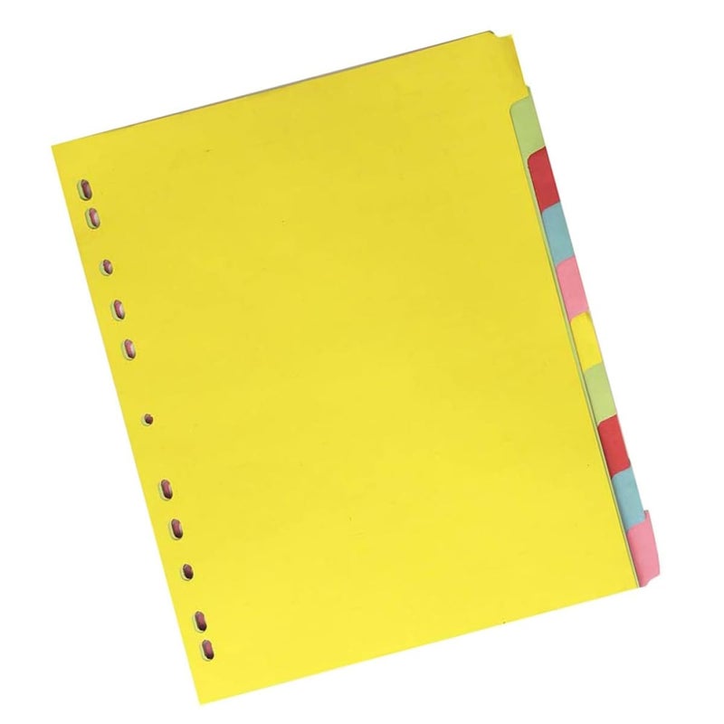 A4 Multicolor Index Dividers Tabs 12 Page Blank Organizer For Ring Binder - Image 2