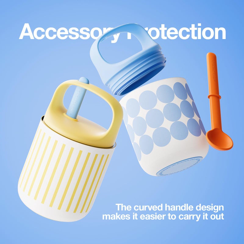 CHAKO LAB Food Jar 15 oz | Stainless Steel Vacuum Insulated for Hot Food and Cold Food | Wide Mouth Leak Proof Lunch Storage for Smoothie Bowl, Soup, Yogurt(Yellow and White) - Image 5