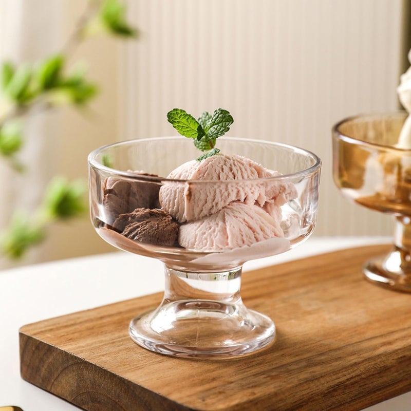 VISMII Ice Cream Bowl Set Small Glass Dessert Cups for Trifle Parfait Sundae and Nuts Mini Footed Dessert Cups Clear Glass Fruit Parfait Cups Trifle Tasters Pack of 6 - Image 4