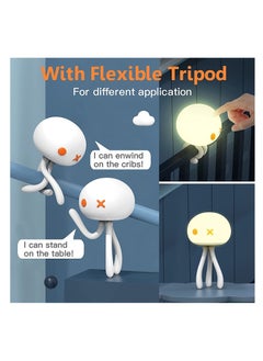 Excefore Night Light for Kids,Cu te Baby Toddler Girls Boys Birthday Gifts Room Decor, USB Rechargeable Nursery Led Lamp, 40 Hrs Working Time Jellyfish Bedside Lamp - 3 Mode  - Image 2