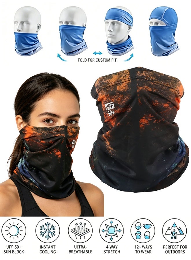 Wffo Ice Silk Mask - UPF 50+ UV Protection - Multifunctional Mask - Summer Breathable Face Cover for Men Women, Hiking Cycling Fishing - Wonderland Forest - Image 1