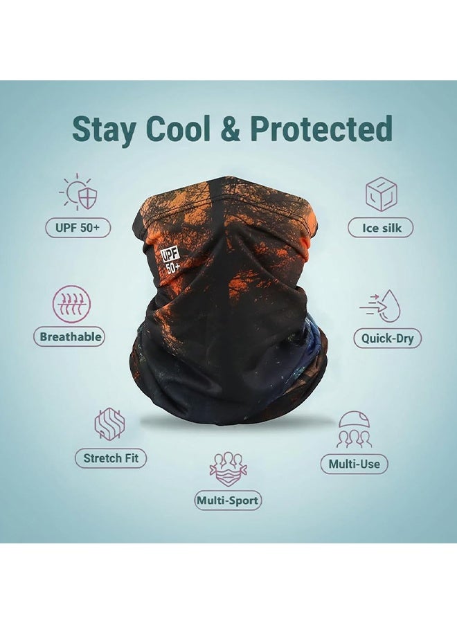 Wffo Ice Silk Mask - UPF 50+ UV Protection - Multifunctional Mask - Summer Breathable Face Cover for Men Women, Hiking Cycling Fishing - Wonderland Forest - Image 2