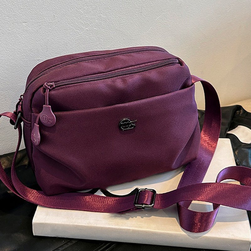 Solid Color Oxford Cloth Lightweight Travel Practical Multi-Compartment Large Capacity Shoulder Bag Mobile Phone Coin Purse - Image 2