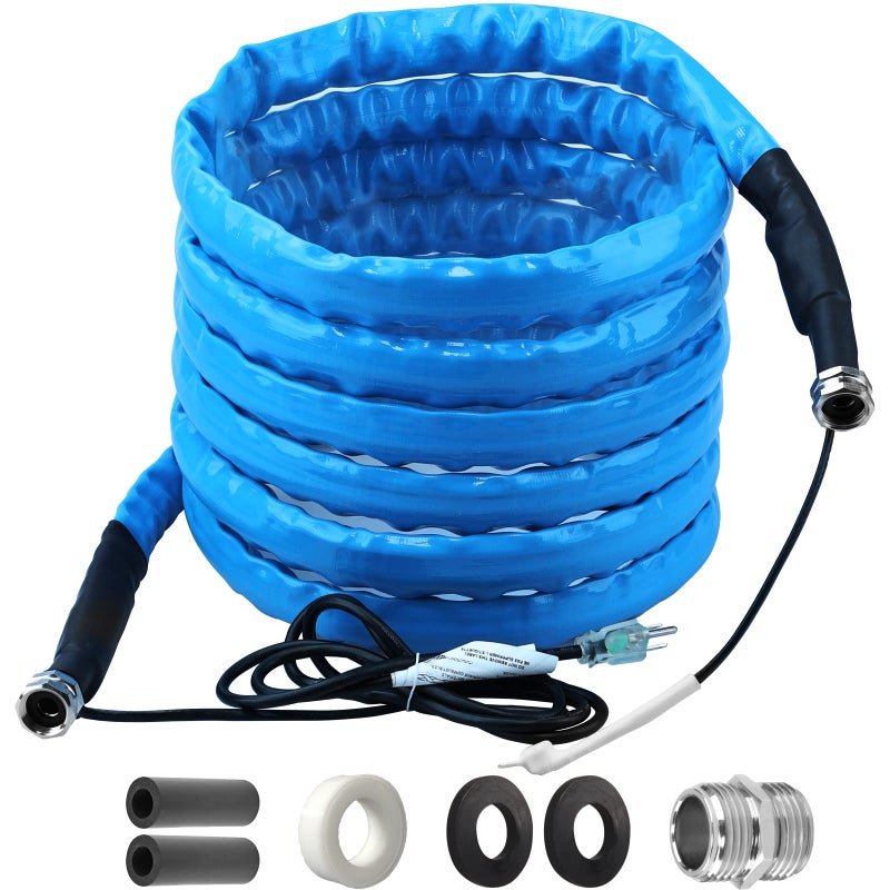 خرطوم ماء مسخن RVMATE للـ RV بطول 15 قدم 20 مسخن مضاد للتجمد مع ترموستات موفر للطاقة لملحقات RVCamperHomeGarden