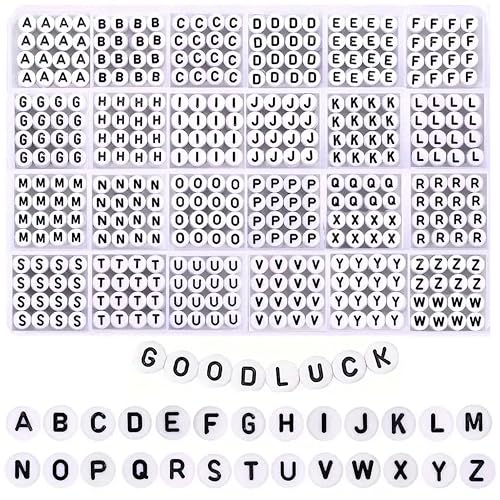 INDIKONB Alphabet Round Single Letter Beads Set ? 26 Types A-Z, Perfect for Friendship Bracelet, Name Beads, Craft Beads, Jewelry Making & DIY Projects, Multicolor - Image 2