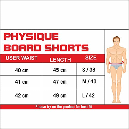 USI UNIVERSAL Shorts for Men, 411PS Sublimated Physique Board Short, Fitness Shorts, Polyester Elastane Construction, Hook & Loop Fly (Size: L, Color: Blue) - Image 5