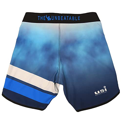 USI UNIVERSAL Shorts for Men, 411PS Sublimated Physique Board Short, Fitness Shorts, Polyester Elastane Construction, Hook & Loop Fly (Size: L, Color: Blue) - Image 2
