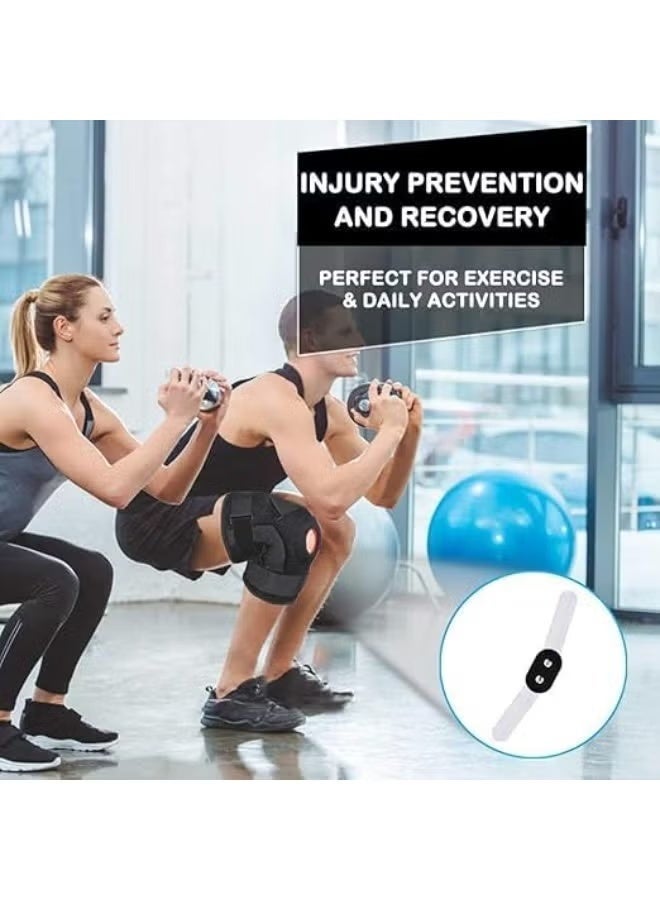 Adjustable Hinged Knee Brace with Side Stabilizers and Hook & Loop Straps – Compression Knee Support for Sports & Daily Activities – One Size Fits Most – 1 Piece - Image 3