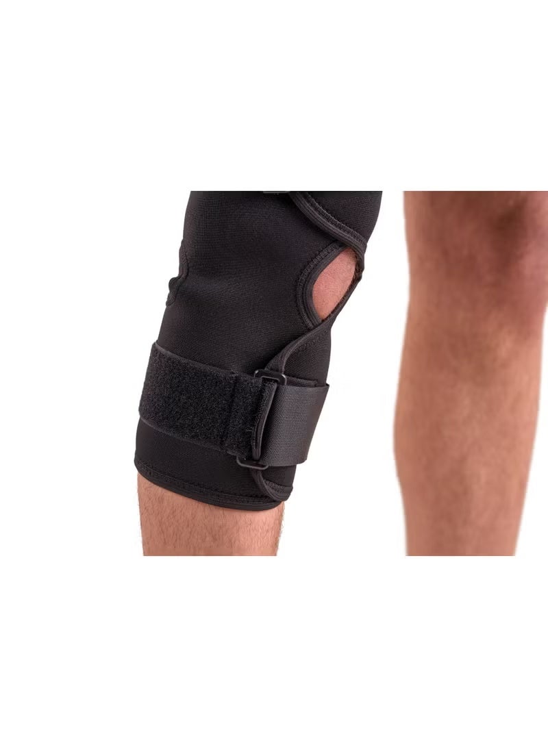 Adjustable Hinged Knee Brace with Side Stabilizers and Hook & Loop Straps – Compression Knee Support for Sports & Daily Activities – One Size Fits Most – 1 Piece - Image 4