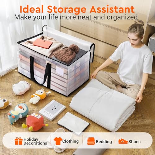 BlissTotes Moving Bags, 125L 6-Pack Storage Bags, Moving Box Heavy Duty Extra Large, Moving Totes with Zipper, Large Packing Bag with Reinforced Handles, Boxes for Packaging Moving - Image 5