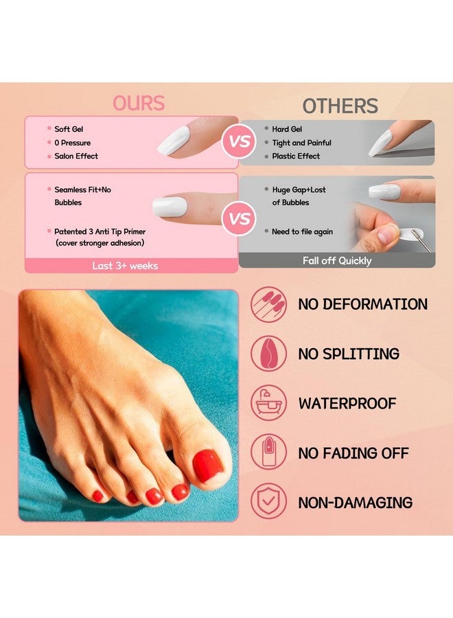 لايفيكس تول 576 قطعة أظافر صناعية قصيرة مع أطراف لاصقة للأظافر، أظافر صناعية صناعية بأصابع القدم مكونة من 576 قطعة أظافر صناعية قصيرة مع أطراف لاصقة للأظافر، أظافر صناعية بأصابع القدم مكونة من 576 قطعة - Image 3