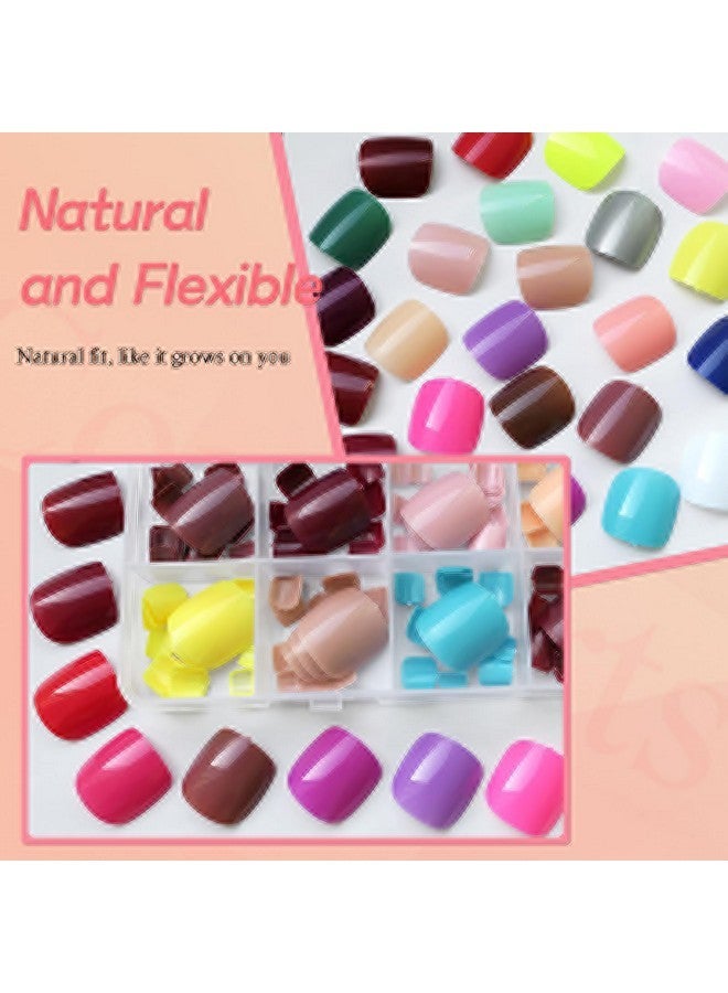 لايفيكس تول 576 قطعة أظافر صناعية قصيرة مع أطراف لاصقة للأظافر، أظافر صناعية صناعية بأصابع القدم مكونة من 576 قطعة أظافر صناعية قصيرة مع أطراف لاصقة للأظافر، أظافر صناعية بأصابع القدم مكونة من 576 قطعة - Image 2