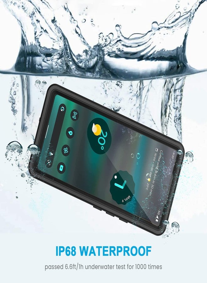 جراب Lanhiem لهاتف Pixel 6a، مقاوم للماء والغبار والصدمات بمعيار IP68، مزود بواقي شاشة مدمج لكامل الجهاز، جراب حماية متين لهاتف Google Pixel 6a 5G، أسود/شفاف - Image 4
