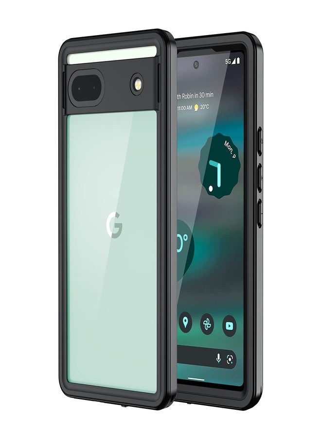 جراب Lanhiem لهاتف Pixel 6a، مقاوم للماء والغبار والصدمات بمعيار IP68، مزود بواقي شاشة مدمج لكامل الجهاز، جراب حماية متين لهاتف Google Pixel 6a 5G، أسود/شفاف - Image 1