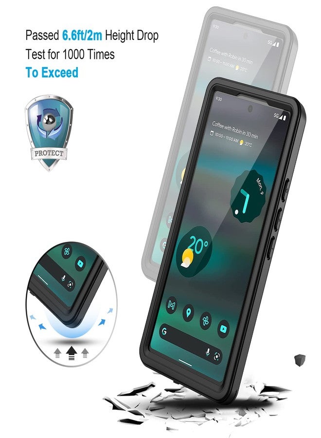 جراب Lanhiem لهاتف Pixel 6a، مقاوم للماء والغبار والصدمات بمعيار IP68، مزود بواقي شاشة مدمج لكامل الجهاز، جراب حماية متين لهاتف Google Pixel 6a 5G، أسود/شفاف - Image 5