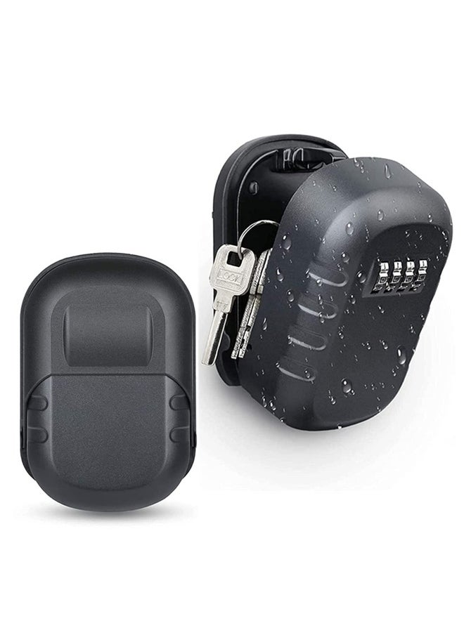 Generic - Key Safe Lock Box for Outside, Secure Wall Mounted Key Safe Lock Box with 4-Digit Combination Code, Includes Mounting Kit and Waterproof Cover - Outdoor House Key Storage Box - Image 1