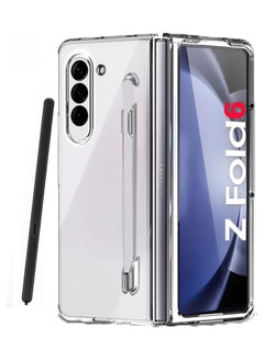 Slim Case with S Pen Holder for Samsung Galaxy Z Fold 6, Crystal Transparent Hard PC Shell, Anti-Scratch Shockproof Protective Phone Cover Built-in Stylus Slot - PEN NOT INCLUDED