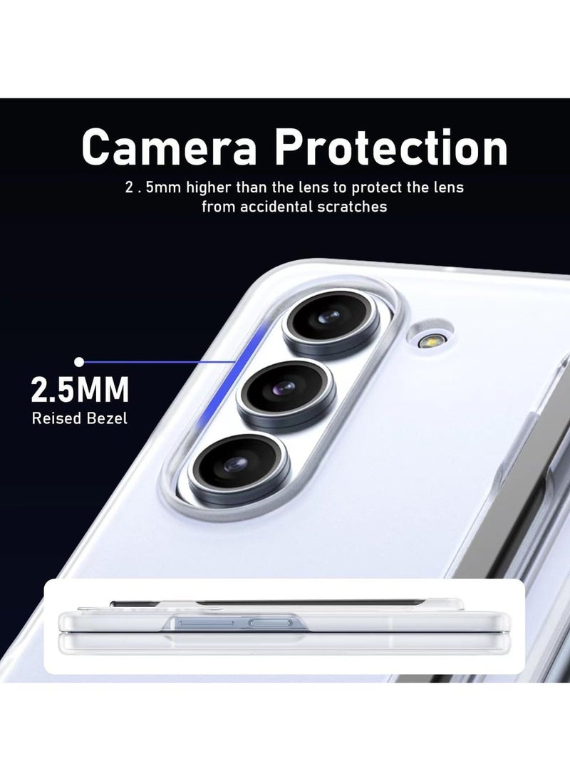 Generic - Slim Case with S Pen Holder for Samsung Galaxy Z Fold 6, Crystal Transparent Hard PC Shell, Anti-Scratch Shockproof Protective Phone Cover Built-in Stylus Slot - PEN NOT INCLUDED - Image 1