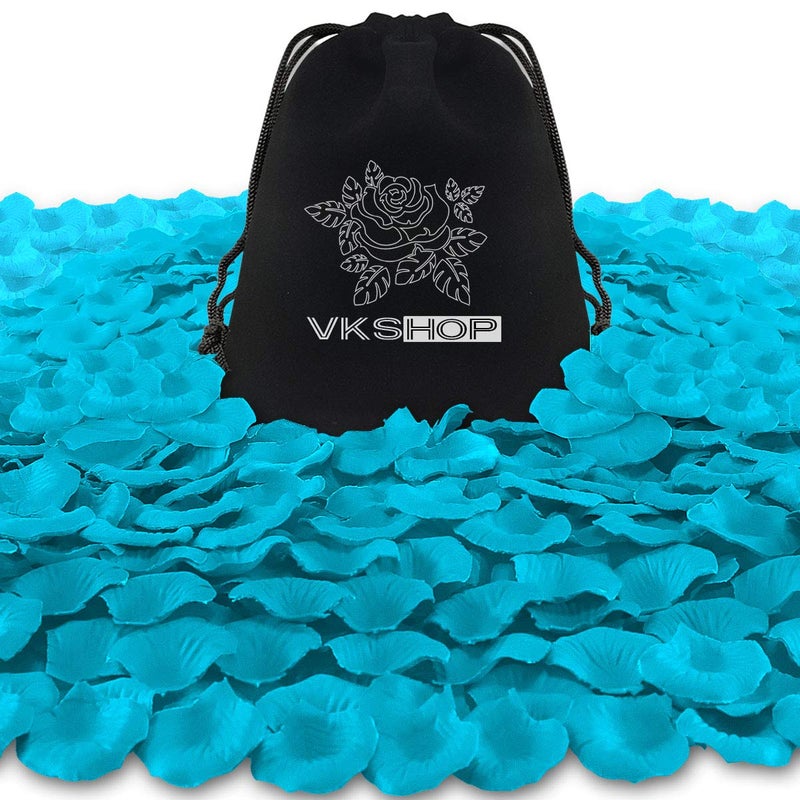 VKshop 4500 Pack Blue Rose PetalsArtificial Roses Flower Petals for Romantic NightValentines Day and Weddings