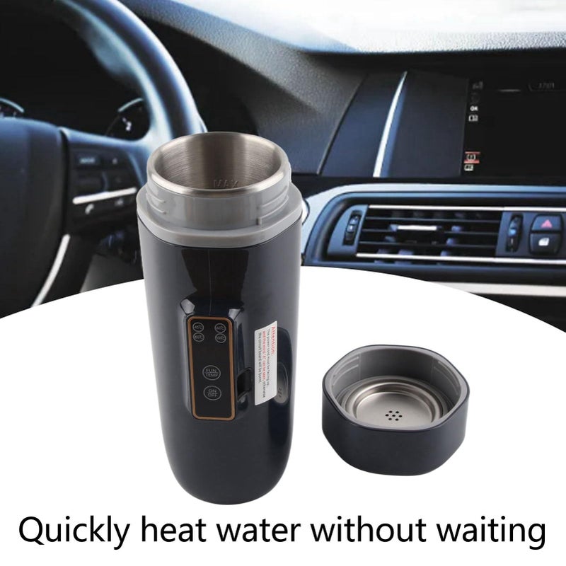 350ml Portable Travel Kettle 24V with Digital Temperature Display Rapid Heating Non Slip Waterproof Dark Blue - Image 4