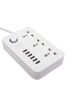 White 3 Socket+6 USB T05