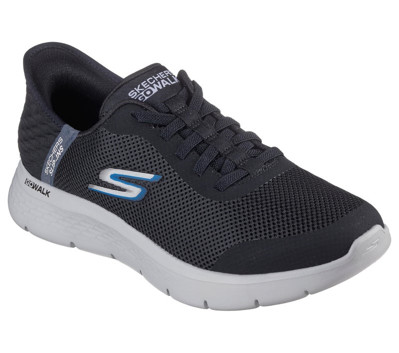 Skechers Men's Go Walk Flex Hands Up Hands Free Slip-Ins Sneaker, Black/Grey, 11 - Image 3