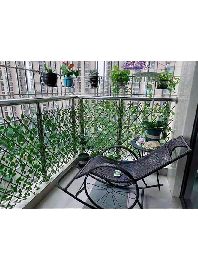 erorex Garden Decoration Bamboo Fence Expandable Artificial Leaves Fences Large - Image 2