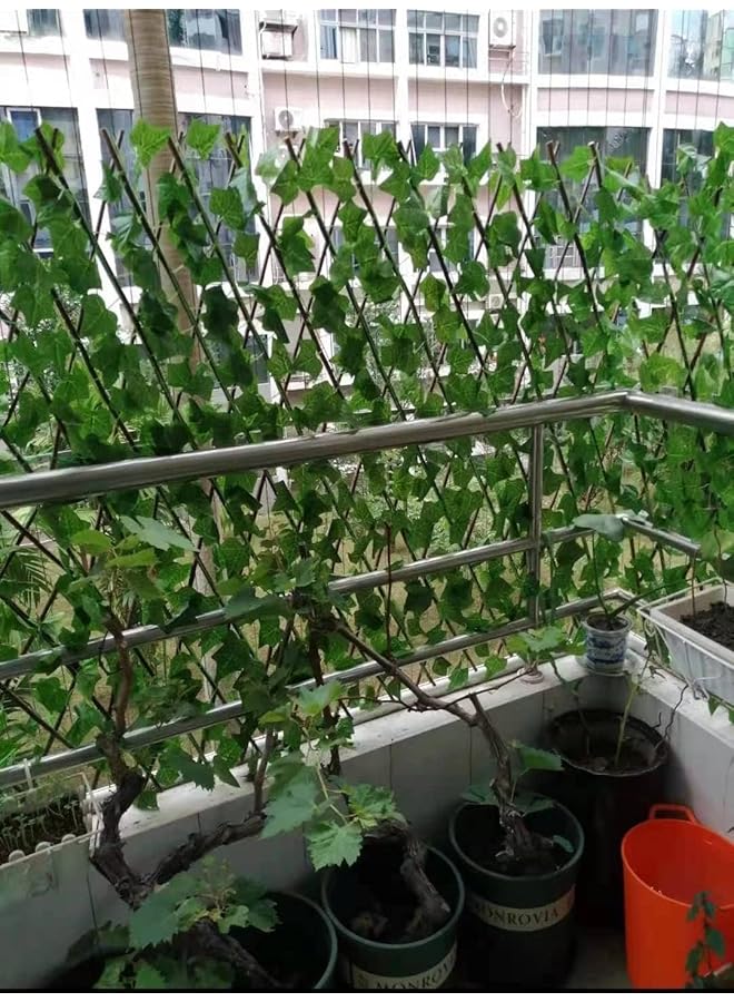 erorex Garden Decoration Bamboo Fence Expandable Artificial Leaves Fences Large - Image 3