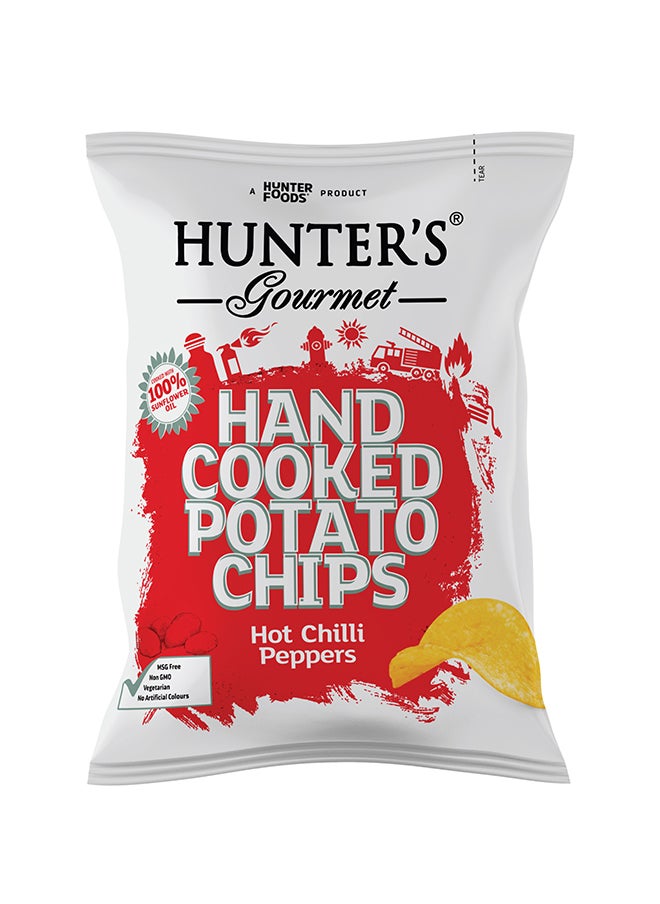 Hunter's Gourmet Hand Cooked Potato Chips Hot Chilli Peppers 125g  - Image 1