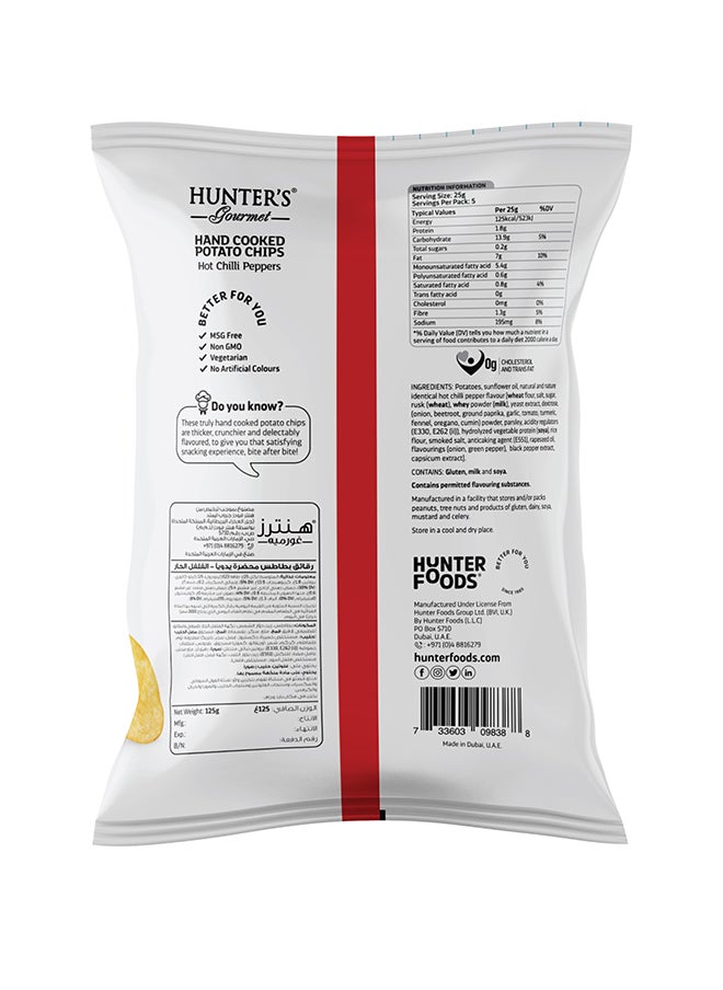 Hunter's Gourmet Hand Cooked Potato Chips Hot Chilli Peppers 125g  - Image 2