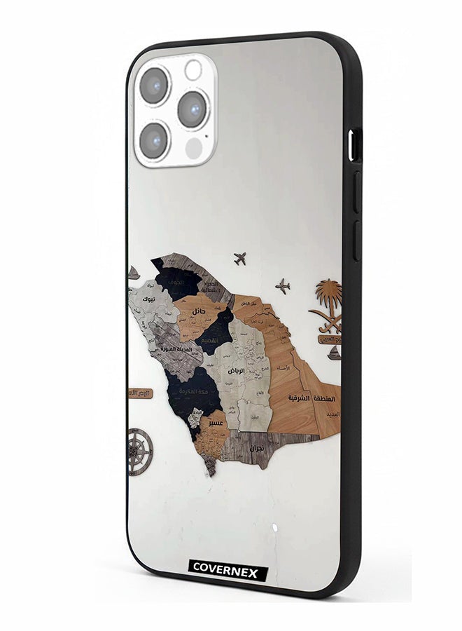Covernex Apple iPhone 12 Pro Protective Case Cover Printed Featuring Saudi Arabia Regional Map - Image 1