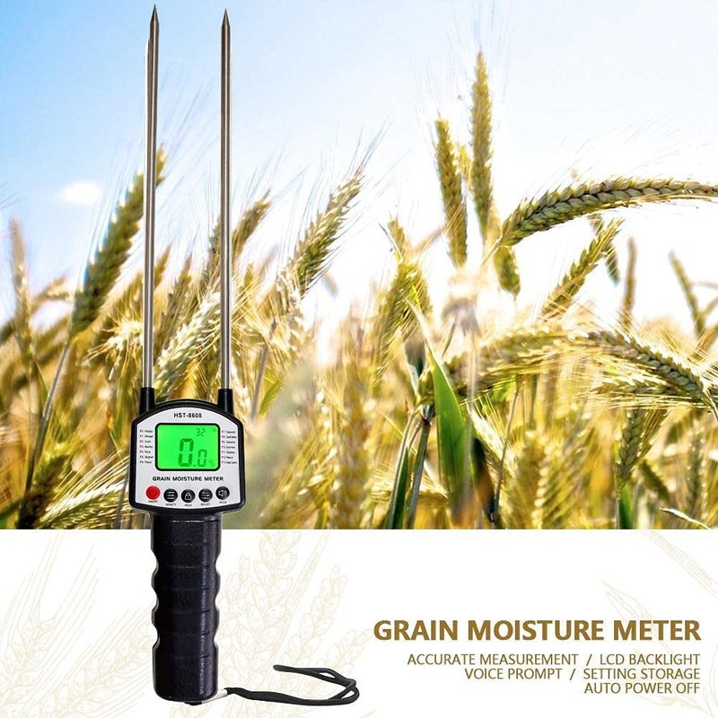 amiciSense جهاز قياس رطوبة الحبوب المحمول لاختبار الرطوبة للقمح والأرز والذرة وغيرها مع 4 بطاريات AA - Image 5